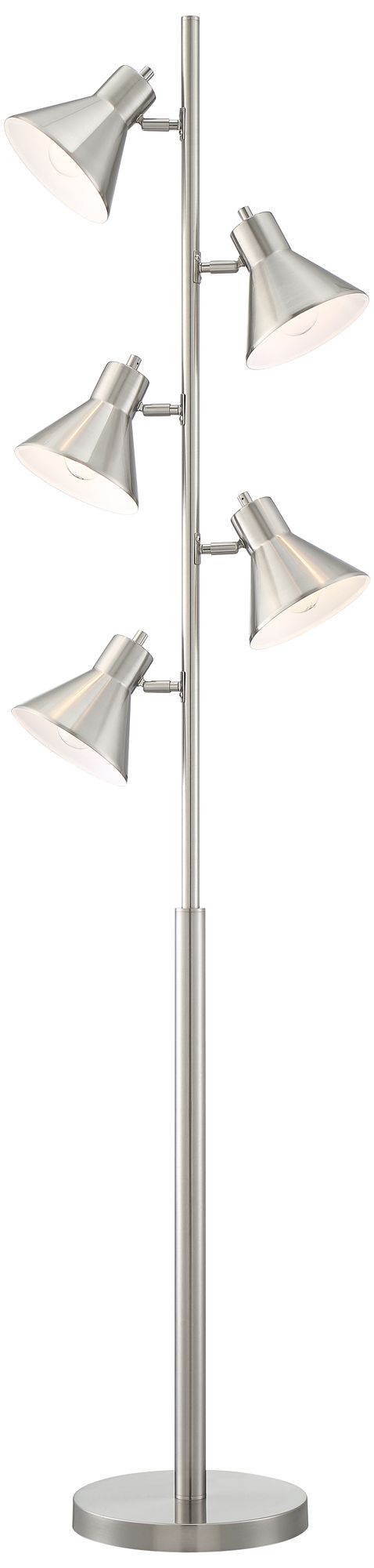 Image 3 Possini Euro Luken 70" Nickel Adjustable 5-Light Tree Floor Lamp