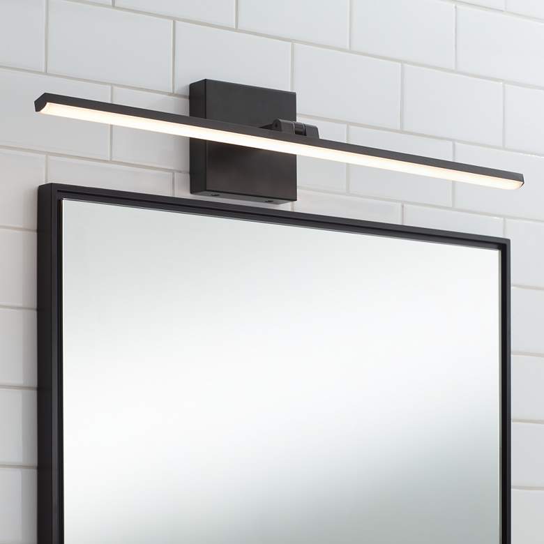 Image 1 Possini Euro Lula 24" Wide Black LED Bath Light