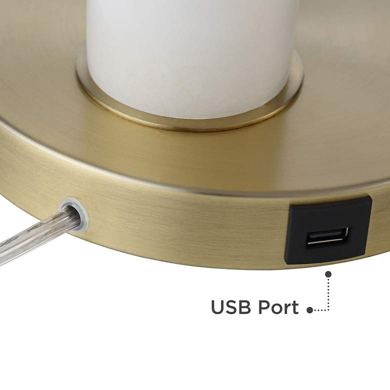 Image 5 Possini Euro Luna Antique Brass USB Desk Lamps Set of 2 more views