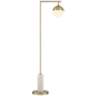 Possini Euro Luna Chairside Arc Floor Lamp Warm Gold and Marble