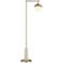 Possini Euro Luna Chairside Arc Floor Lamp Warm Gold and Marble