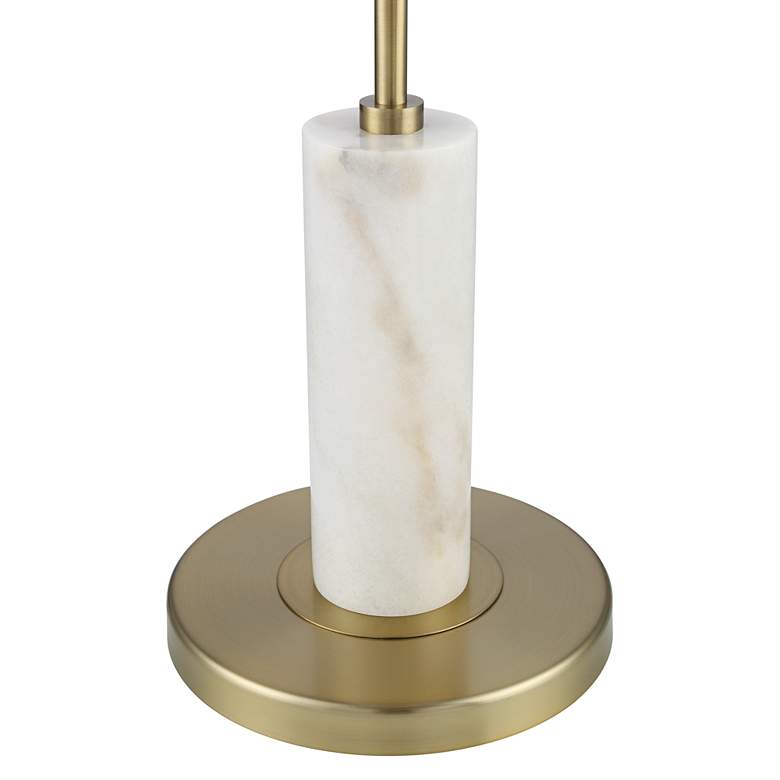 Possini Euro Luna Chairside Arc Floor Lamp Warm Gold and Marble more views