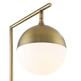 Image4 of Possini Euro Luna Warm Gold and Marble Desk Lamp with USB Port more views