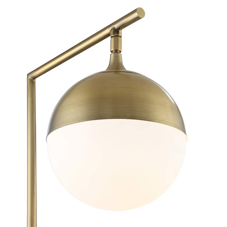 Possini Euro Luna Warm Gold and Marble Desk Lamp with USB Port more views