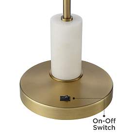 Image5 of Possini Euro Luna Warm Gold and Marble Desk Lamp with USB Port more views