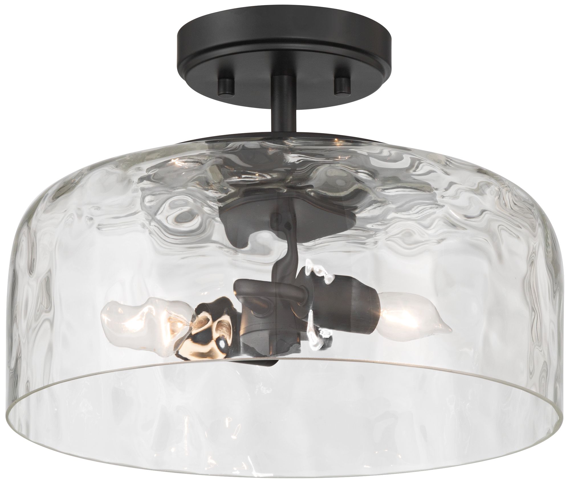 Image 2 Possini Euro Luther 13" Wide Matte Black 2-Light Ceiling Light