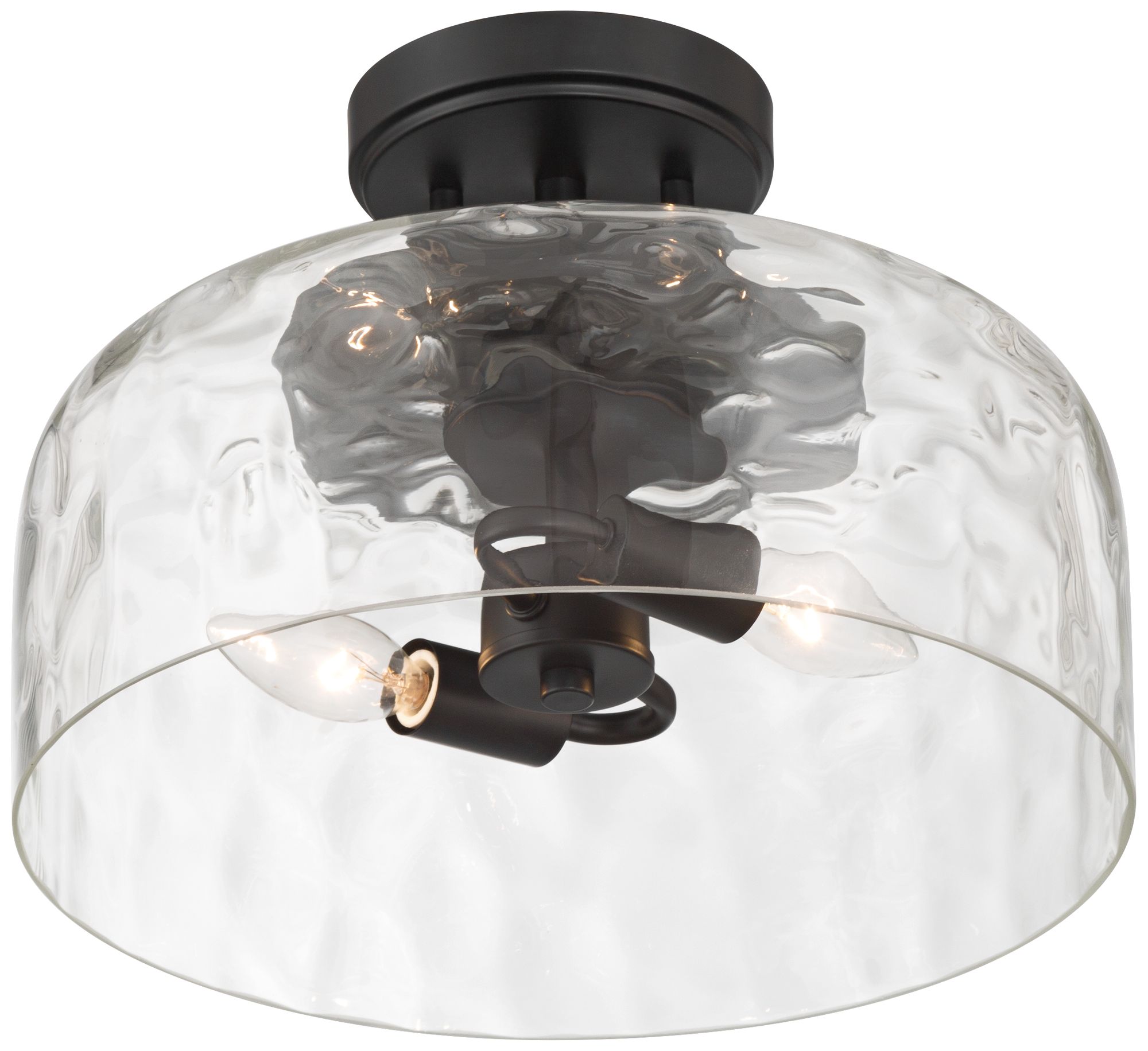 Possini Euro Luther 13" Wide Matte Black 2-Light Ceiling Light