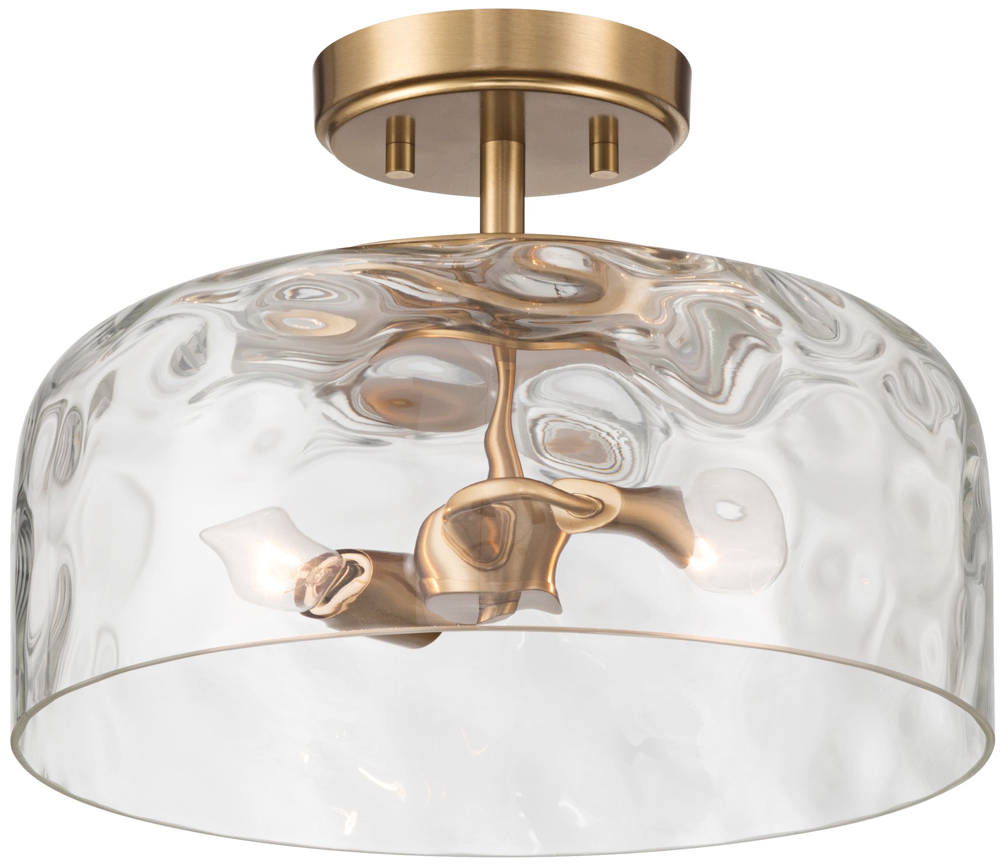 Image 2 Possini Euro Luther 13" Wide Warm Brass 2-Light Ceiling Light