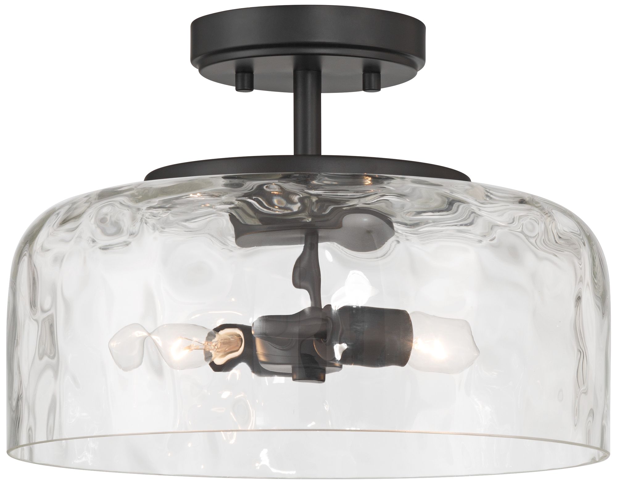 Watch A Video About the Possini Euro Luther Matte Black 2 Light Ceiling Light