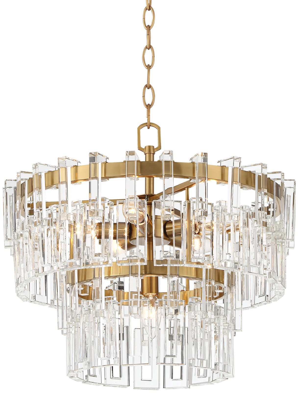 Possini Euro Luxum 18 3/4" Brass and Crystal Pendant Light