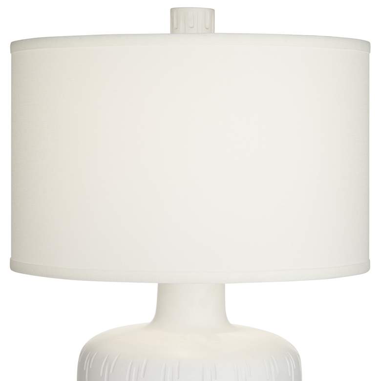 Image 4 Possini Euro Lyndon 26" High Modern Textured White Table Lamp more views