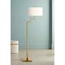 Watch A Video About the Possini Euro Lyndon Warm Antique Gold Swing Arm Floor Lamp