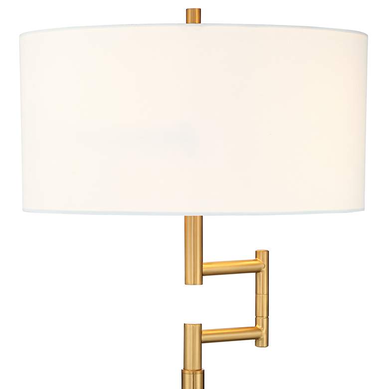 Image 4 Possini Euro Lyndon 62" Warm Antique Gold 2-Light Swing Arm Floor Lamp more views