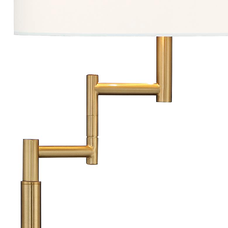 Image 5 Possini Euro Lyndon 62" Warm Antique Gold 2-Light Swing Arm Floor Lamp more views
