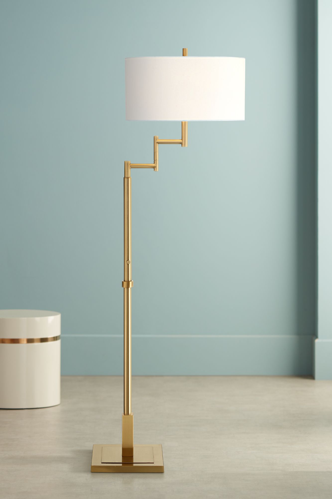 gold swing arm floor lamp