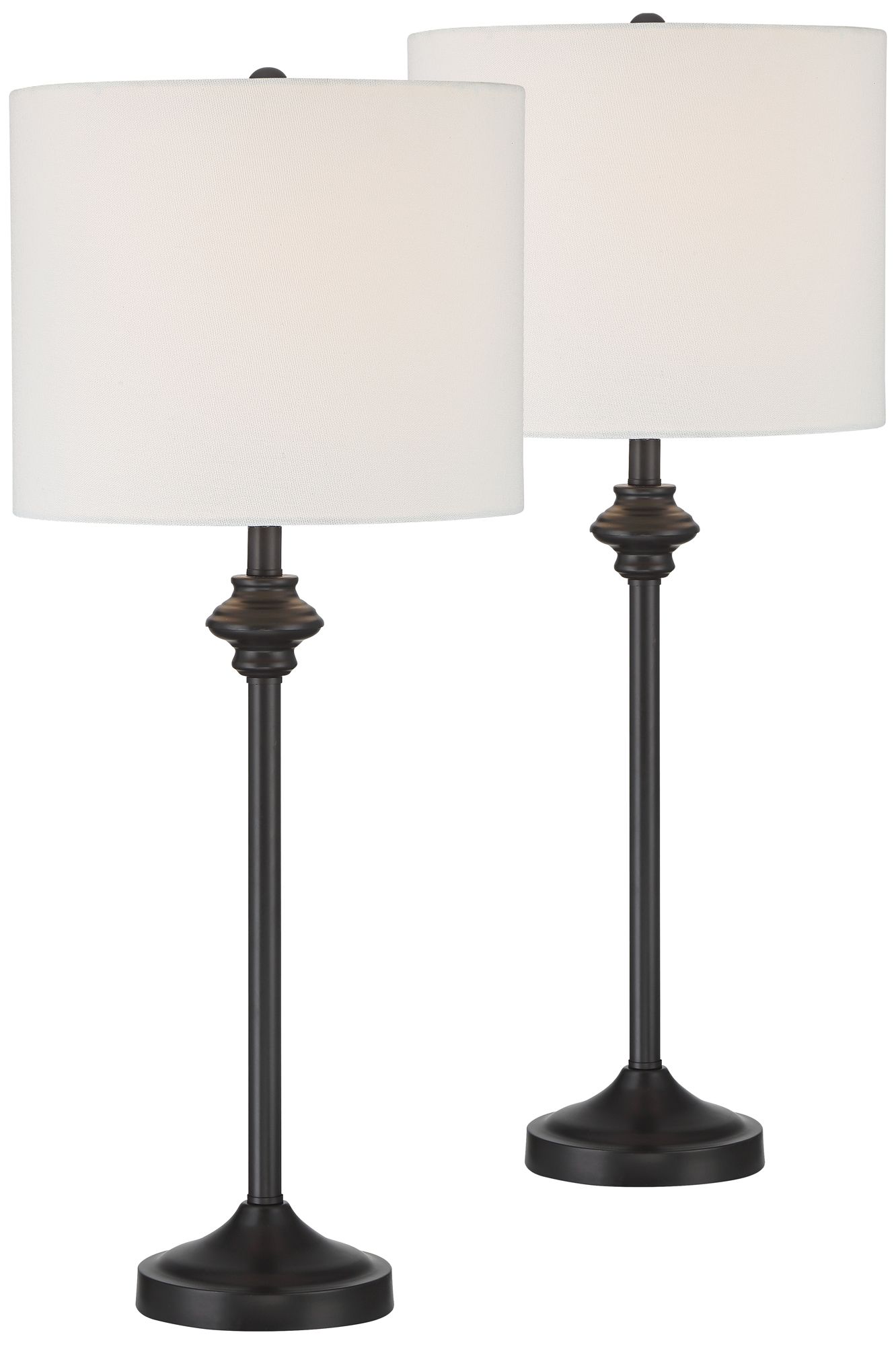 Image 3 Possini Euro Lynn 26" High Black Metal Buffet Table Lamps Set of 2