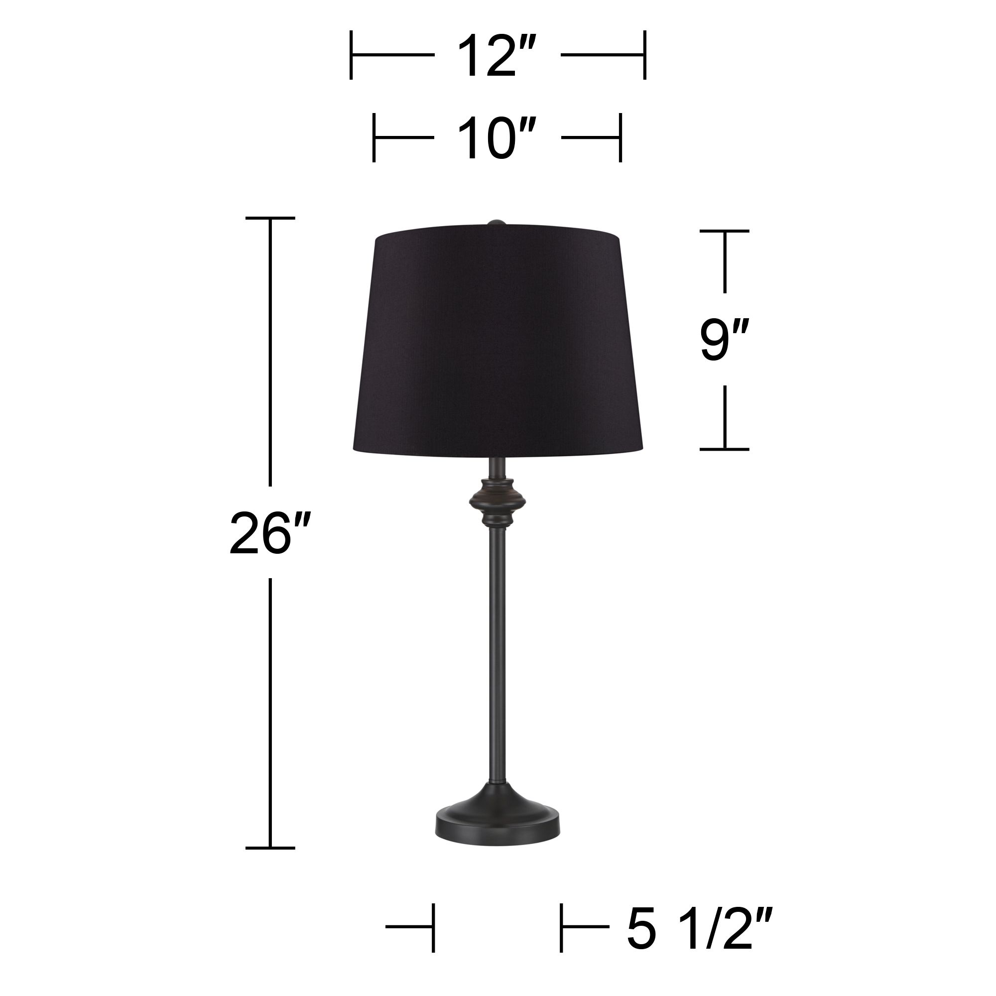 Image 7 Possini Euro Lynn 26" High Bronze Black Buffet Lamps Set of 2 more views