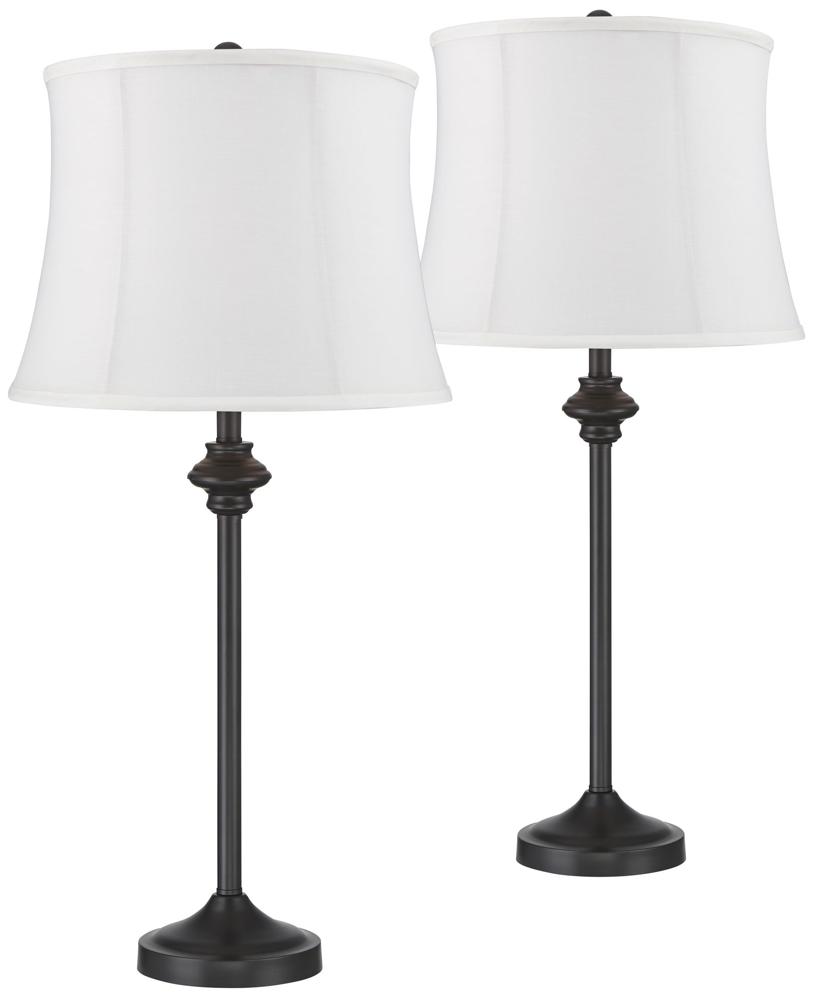 Possini Euro Lynn 26" High Bronze White Buffet Lamps Set of 2