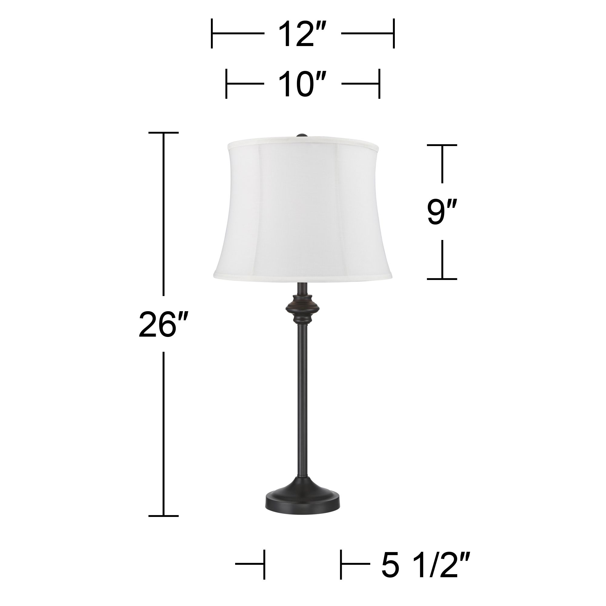 Image 7 Possini Euro Lynn 26" High Bronze White Buffet Lamps Set of 2 more views