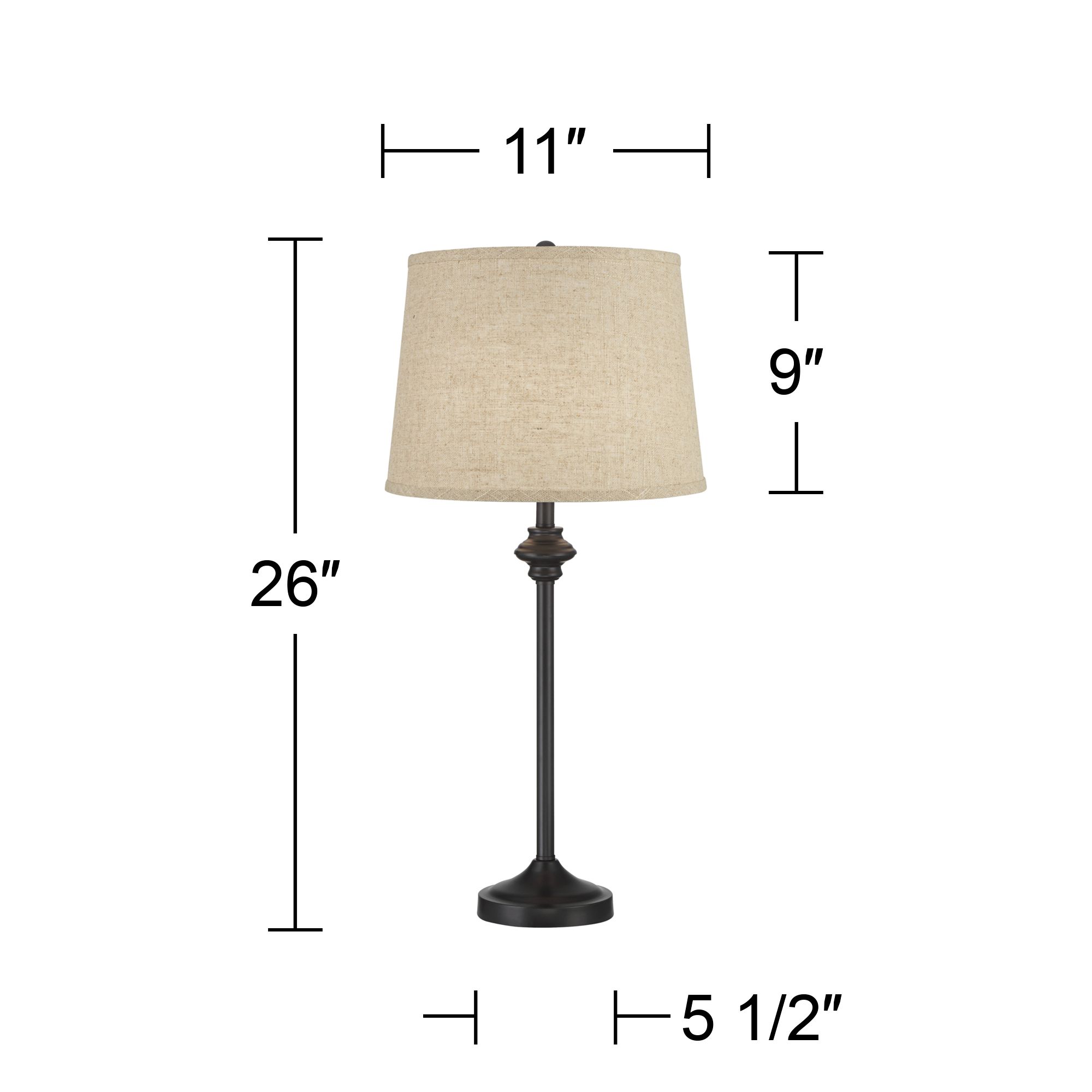 Image 5 Possini Euro Lynn 26" High Burlap Shade Black Buffet Lamps Set of 2 more views