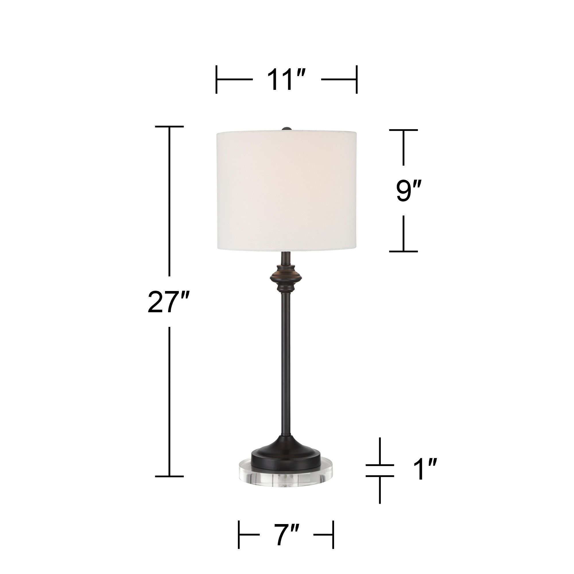 Image 5 Possini Euro Lynn 27" Black Buffet Table Lamps with Acrylic Risers more views