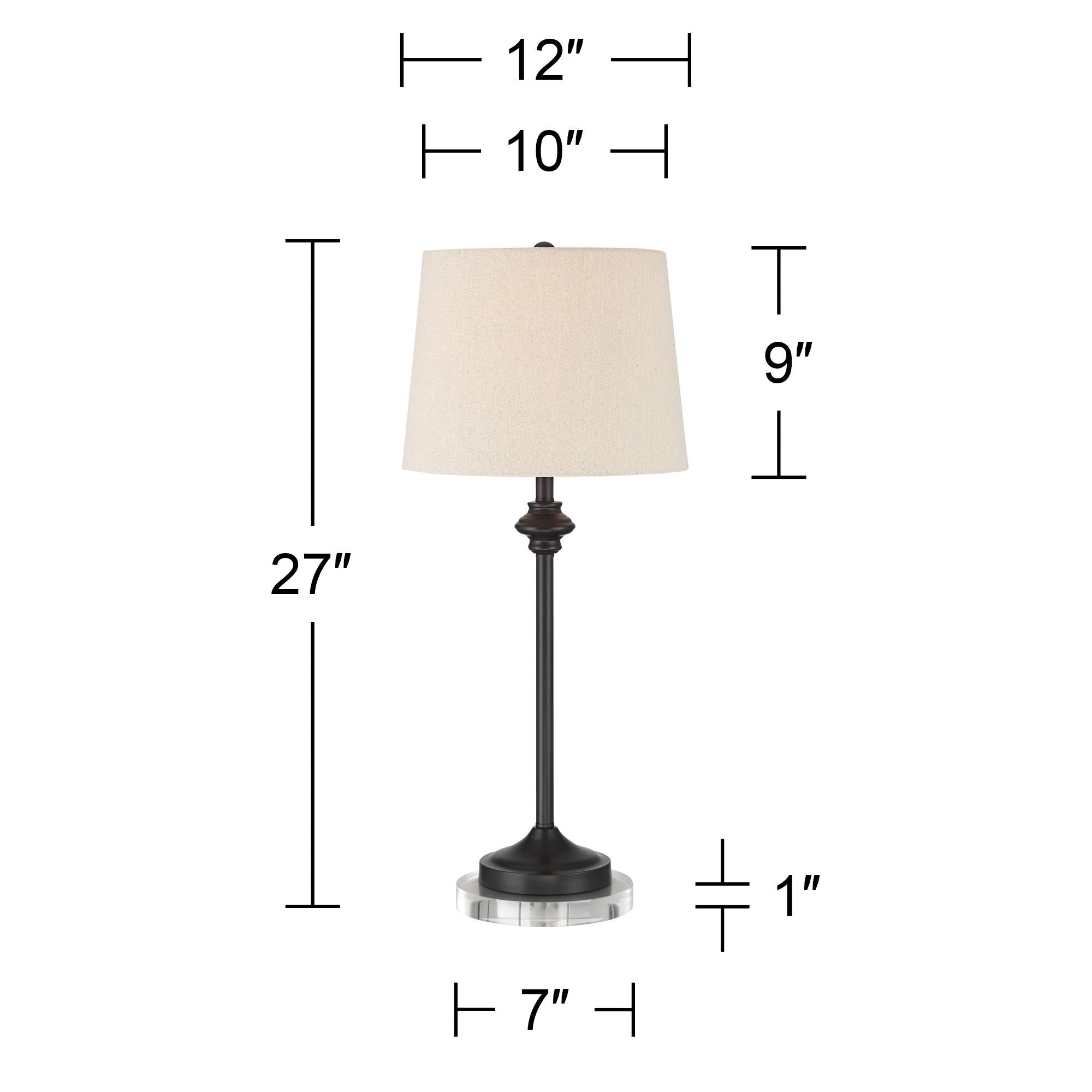 Image 5 Possini Euro Lynn 27" Bronze Buffet Lamps Set with Acrylic Risers more views