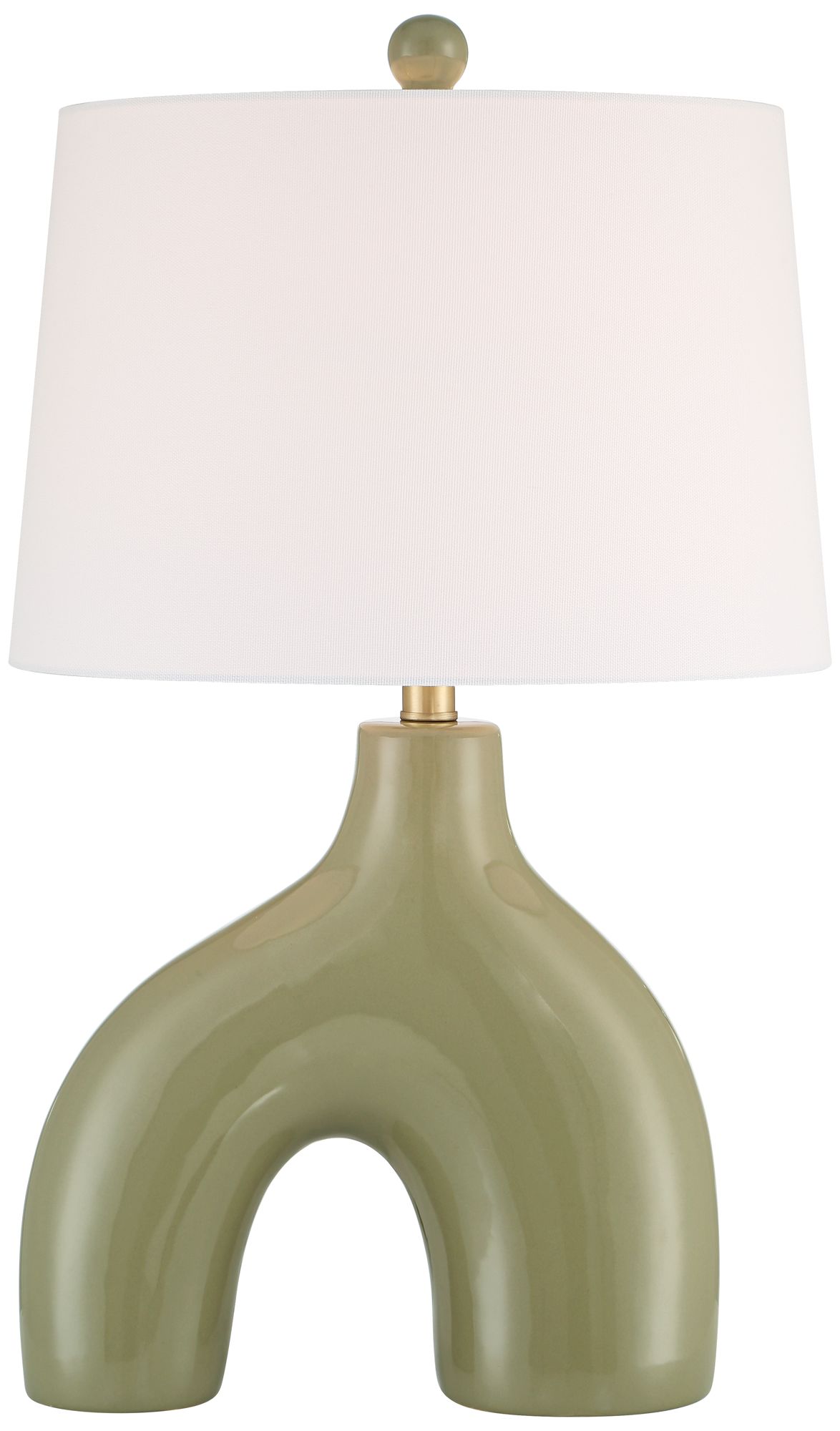 Image 3 Possini Euro Lyrah 25" High Modern Green Ceramic Table Lamp
