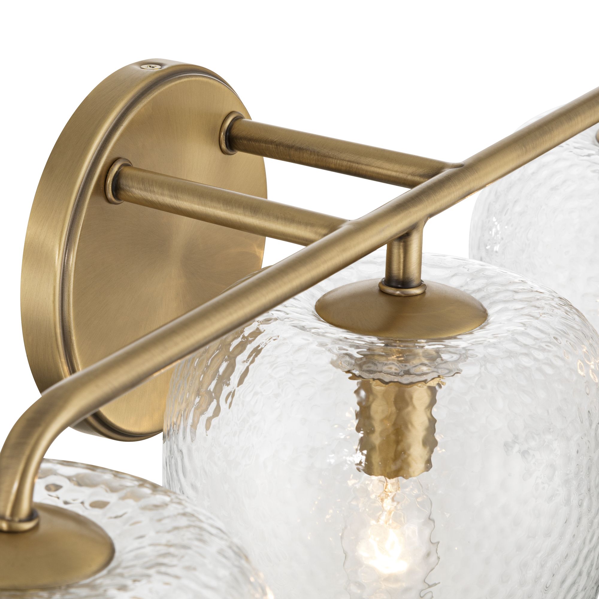 Image 4 Possini Euro Mabel 22 3/4"W Aged Brass Glass 3-Light Bath Light more views