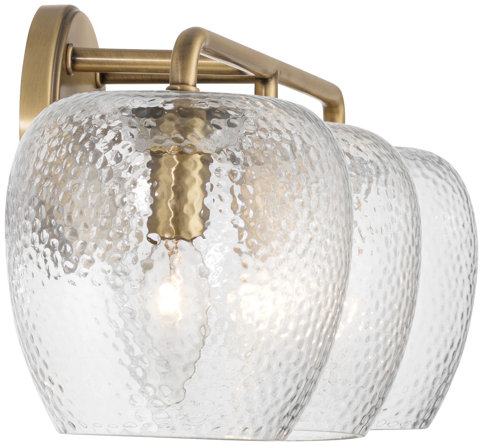 Possini Euro Mabel 22 3/4"W Aged Brass Glass 3-Light Bath Light