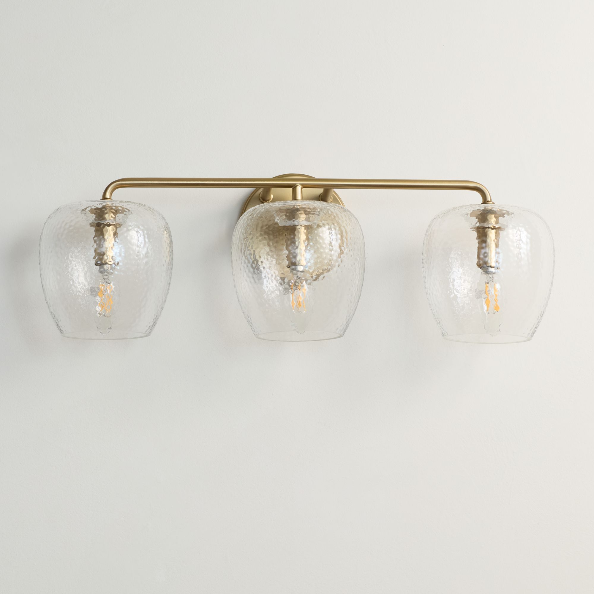 Possini Euro Mabel 22 3/4"W Aged Brass Glass 3-Light Bath Light