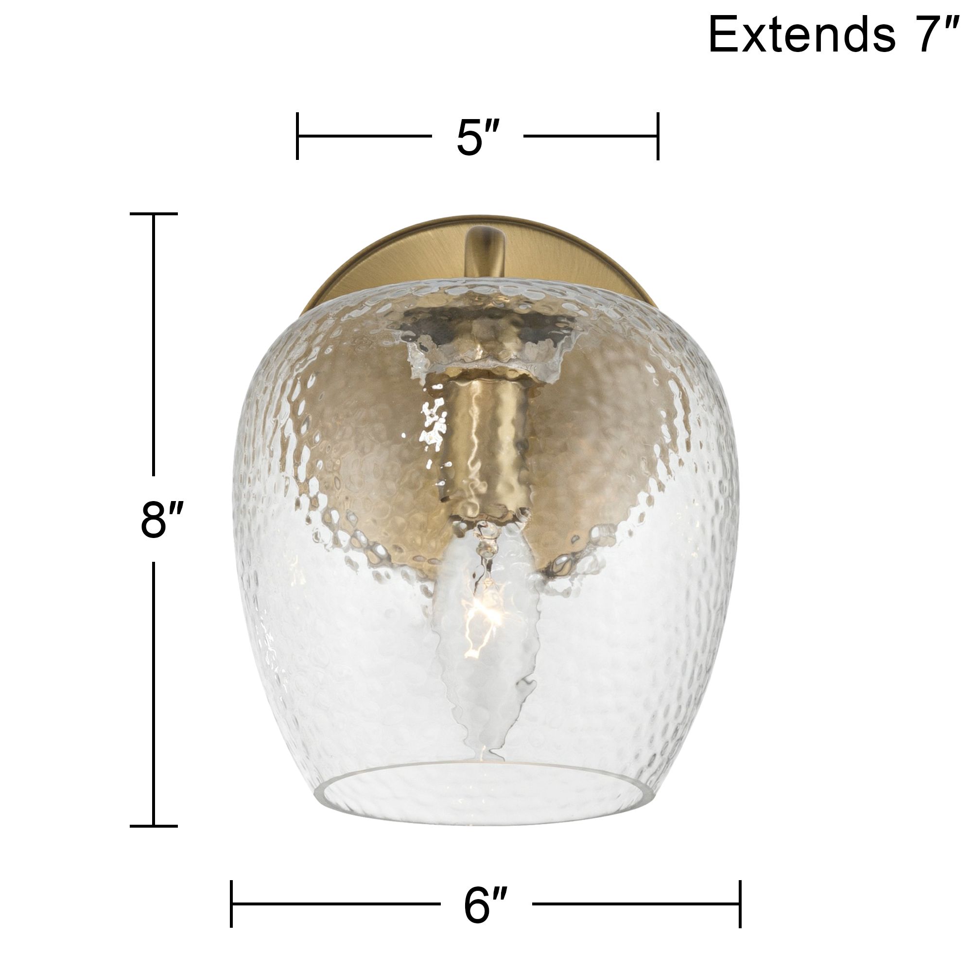 Possini Euro Mabel 8" High Aged Brass Water Glass Wall Sconce