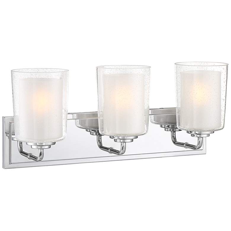 Image 2 Possini Euro Mabelle 22.5 inchW Double Glass 3-Light Bath Light