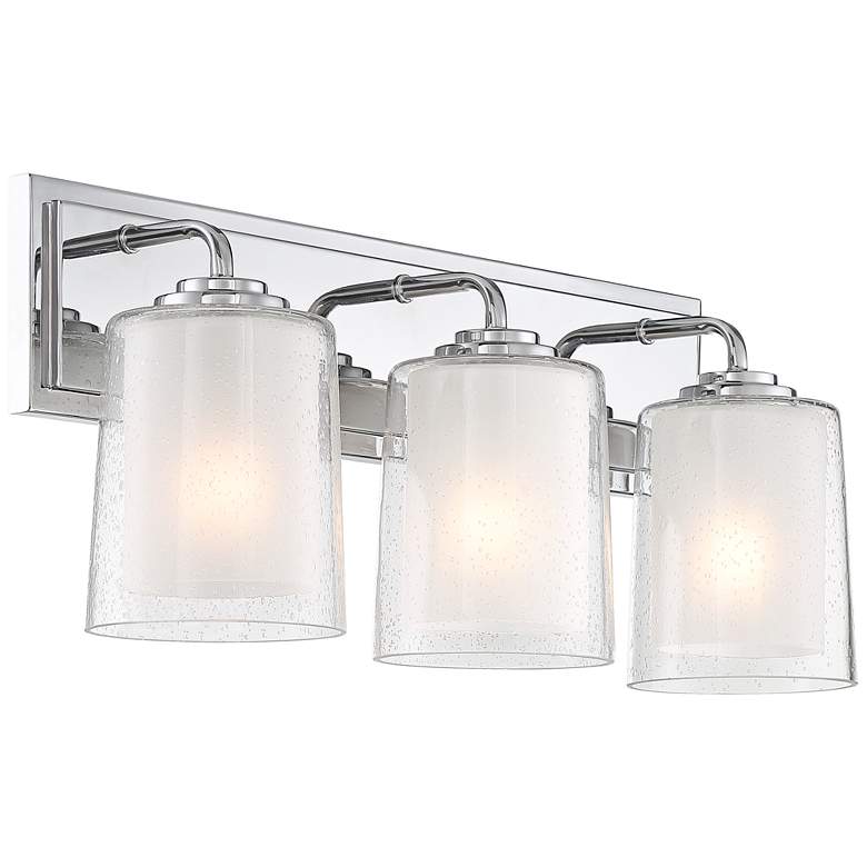 Image 5 Possini Euro Mabelle 22.5 inchW Double Glass 3-Light Bath Light more views