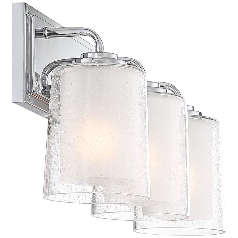 Image 6 Possini Euro Mabelle 22.5 inchW Double Glass 3-Light Bath Light more views