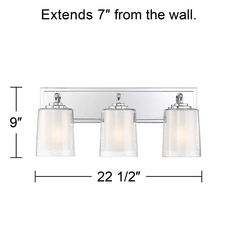 Image 7 Possini Euro Mabelle 22.5 inchW Double Glass 3-Light Bath Light more views