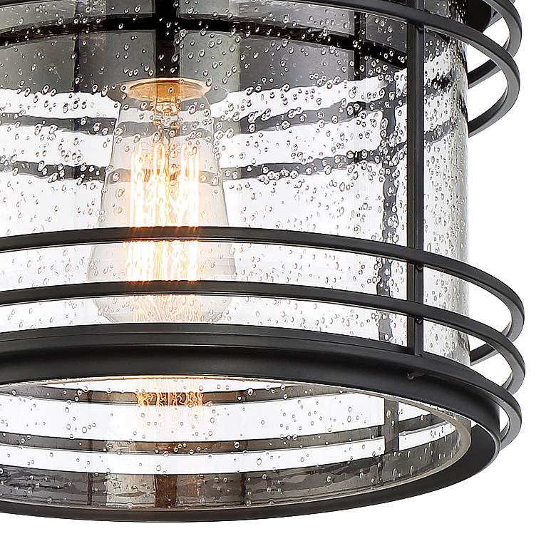 Image 3 Possini Euro Mackie 11" Wide Black Outdoor Ceiling Light more views