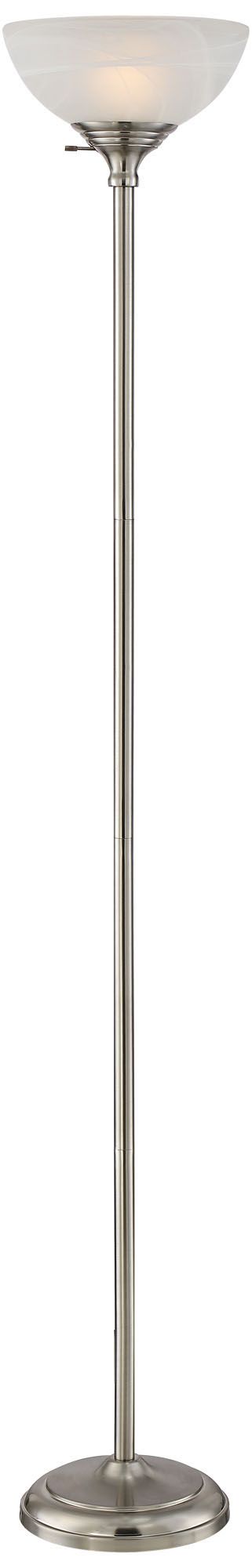 Image 3 Possini Euro Maddox 71" High Satin Nickel Torchiere Floor Lamp