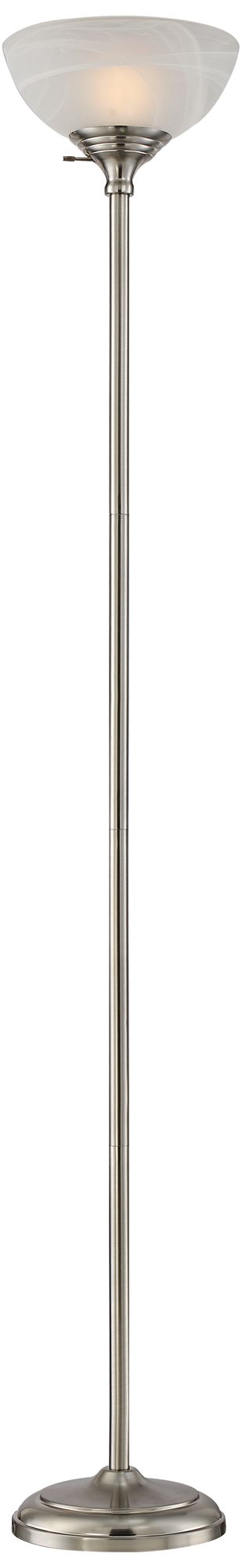 Image 7 Possini Euro Maddox 71" High Satin Nickel Torchiere Floor Lamp more views
