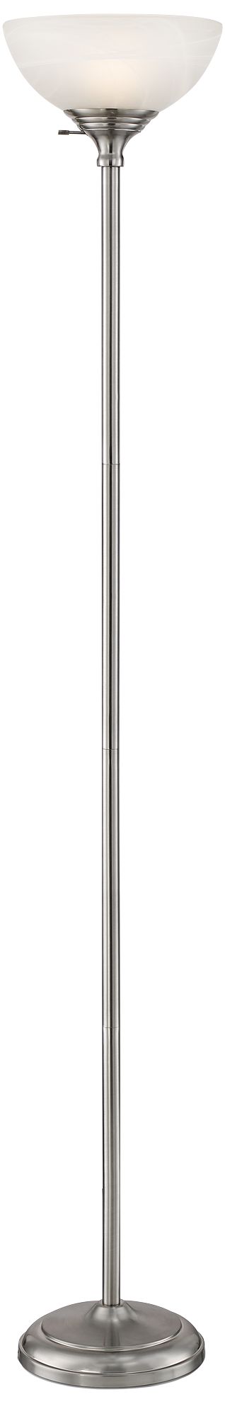 Image 2 Possini Euro Maddox 71" Nickel Torchiere Floor Lamp with USB Dimmer