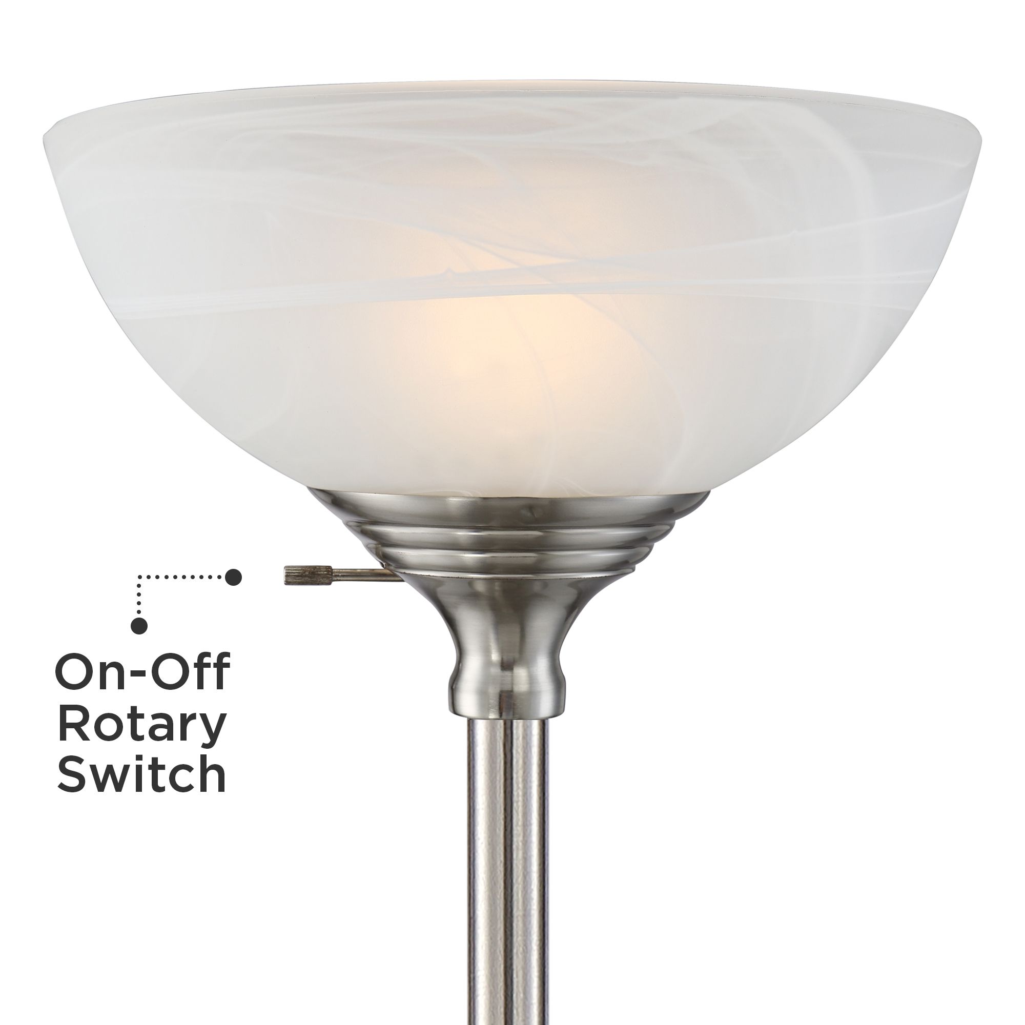 Image 3 Possini Euro Maddox 71" Nickel Torchiere Floor Lamp with USB Dimmer more views
