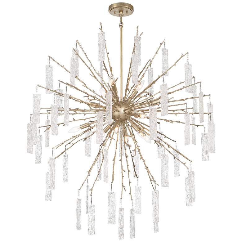 Image 2 Possini Euro Madeleine 40" Wide Brass 14-Light Rain Modern Chandelier
