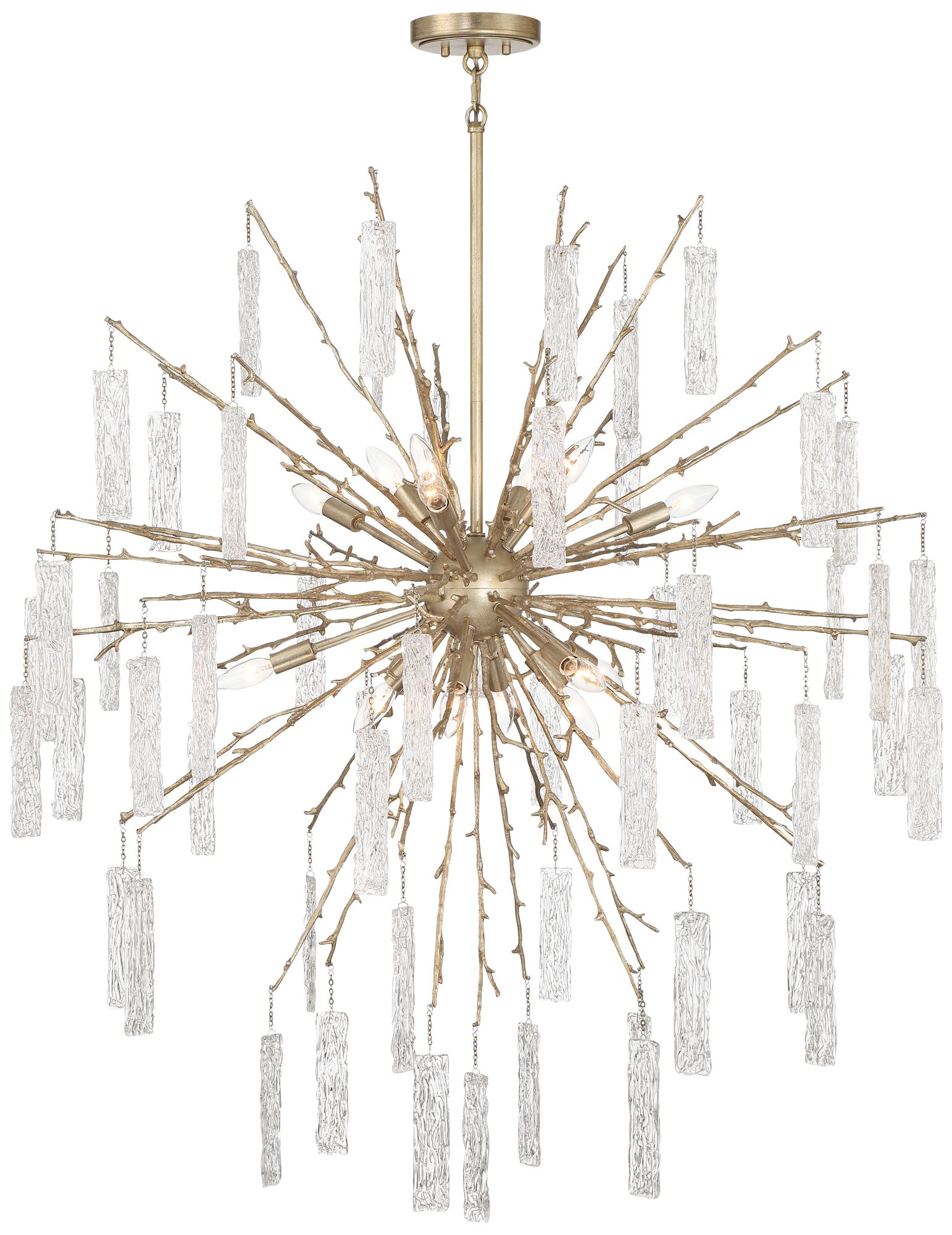Watch A Video About the Madeleine Brass 14 Light Rain Chandelier