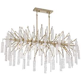Image3 of Possini Euro Madeleine 56 1/2" Wide 10-Light Brass Rain Island Pendant