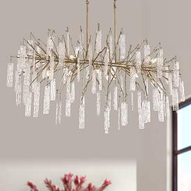 Image2 of Possini Euro Madeleine 56 1/2" Wide 10-Light Brass Rain Island Pendant