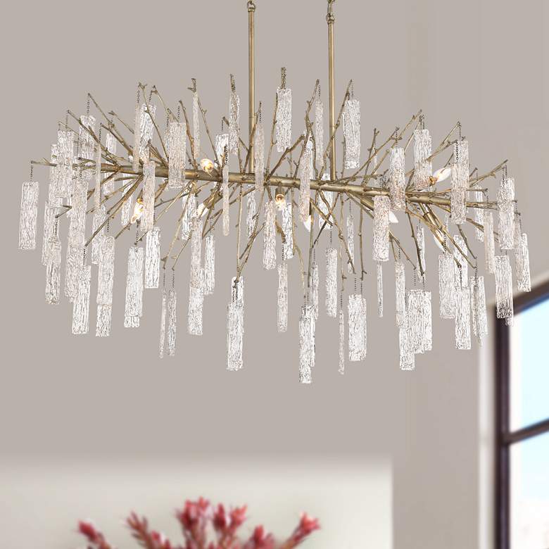 Image 2 Possini Euro Madeleine 56 1/2" Wide 10-Light Brass Rain Island Pendant