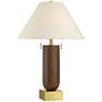 2_Possini Euro Madera 27 3/4" Brass and Wood Outlet and USB Table Lamp