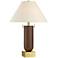 Possini Euro Madera 27 3/4" Brass and Wood Outlet and USB Table Lamp