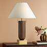 1_Possini Euro Madera 27 3/4" Brass and Wood Outlet and USB Table Lamp