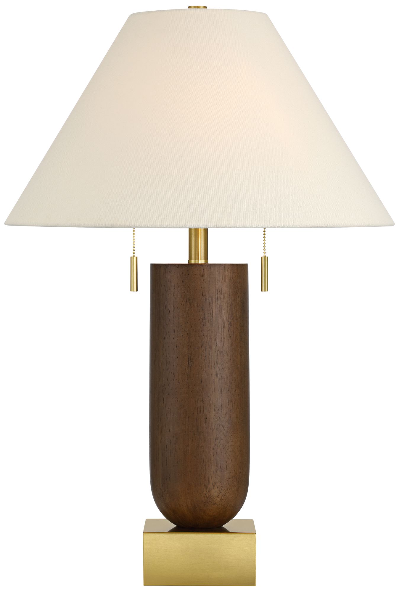 Possini Euro Madera 27 3/4" Brass and Wood Outlet and USB Table Lamp