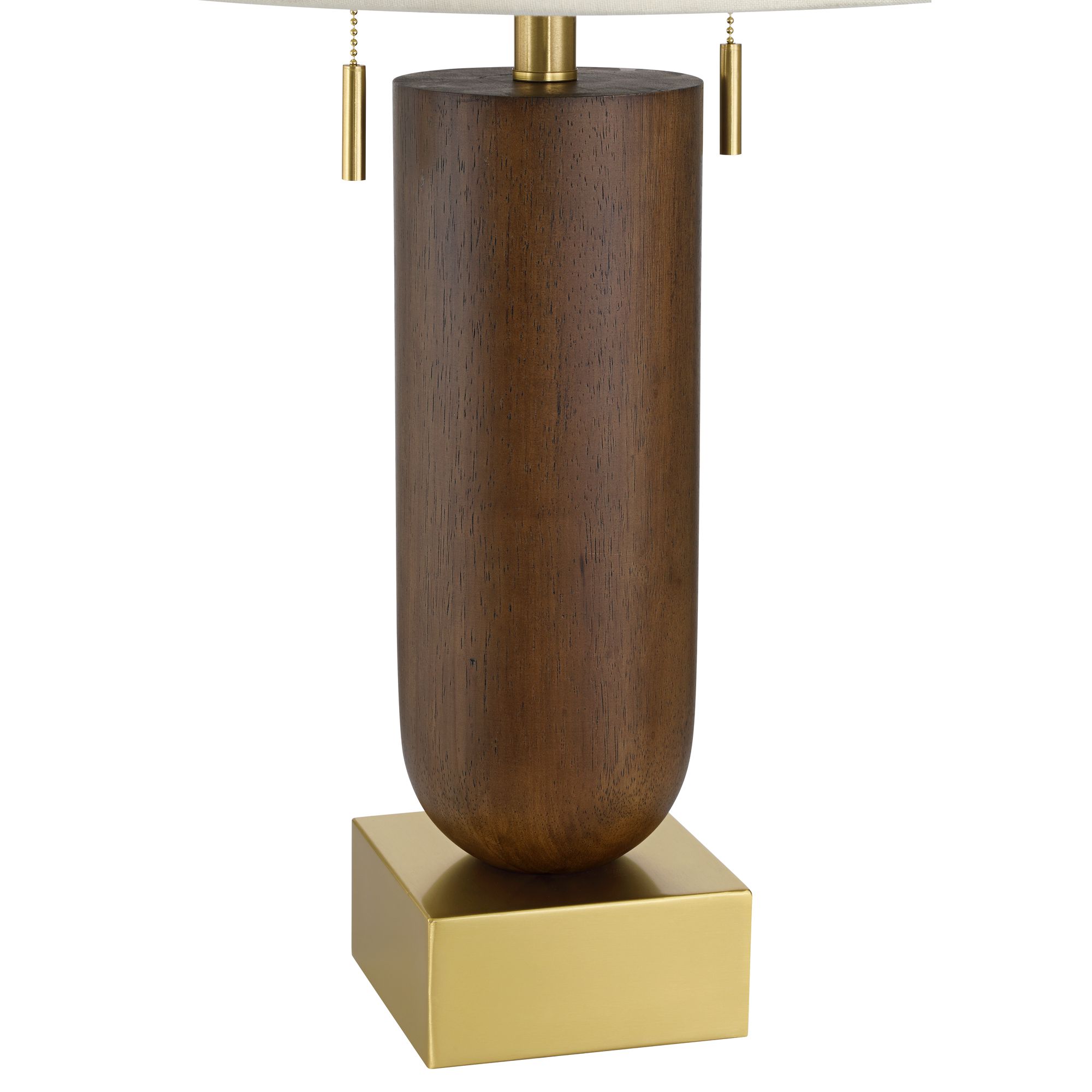 Possini Euro Madera 27 3/4" Brass and Wood USB Table Lamp Set of 2